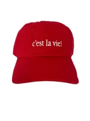 Cotton On Red C’est La Vie French Preppy Tennis Prep Gold Tennis Cap Hat NWT