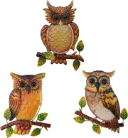 Exquisite Metal Owl Wall Art Set of 3 for Indoor and Outdoor Decor