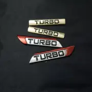 Pair Red Chrome + 2x Golden TURBO Metal Badge Emblem Decal Sticker 3D Racing Car (for: Renault)