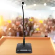 SustVita Desktop Gooseneck Microphone, Wired Conference Microphone with On Off Knob, Sturdy Metal Pipe Design for Clear Audio