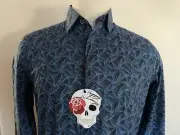 ROBERT GRAHAM KIRKSIDE BLUE NEW MEN'S CLASSIC CASUAL SHIRT SIZE S