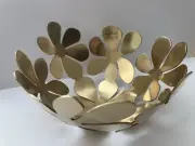 IKEA Stockholm Gold Brass Flower Bowl Decorative 8” by Monika Mulder Design New