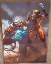 X-Men Apocalypse vs Wolverine Glossy Art Print 11 x 17 In Hard Plastic Sleeve