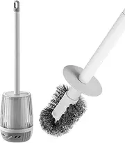 [kickleen] Toilet Brush and Holder Set, Toilet Bowl Cleaner Brush with Long Handle, Wall Mounted Toilet Bowl Brush for Bathroom, Deep Cleaning Bathroom Scrub Brush, Drip-Proof
