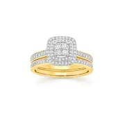9ct Gold Diamond Cushion Shape Bridal Set