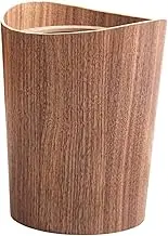 yuksok Household Trash Can, Garbage Can Decorative, Rustic Kitchen Garbage Basket Trash Bin Home Kitchen Office Bedroom Living Room, Walnut