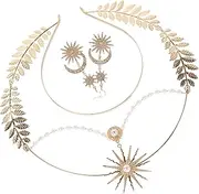 [WOFASHPURET] 1 Set Crown Goddess Headband Earrings Delicate Bridal Rhinestone Hairband for Weddings Prom and Photo Shoots Elegant Double Design for Memorable Moments