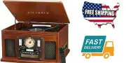 8-in-1 Bluetooth Record Player Multimedia Center Stereo Speaker Audio Turntable