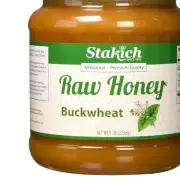 Kosher Raw Buckwheat Honey 5lb - Pure, Unfiltered, Rich in Antioxidants