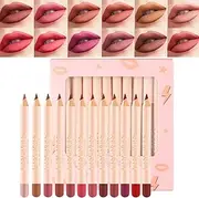 Lip Liner Set - Lip shaping kit, Long Wear 12 Color Lip Color Pencil | Lip defining set With 2 in 1 Product, Make Up Kits for Girls Girlfrineds Wives Grandmothers Mothers Daughters Nurses