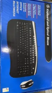 GE Keyboard And Optical Mouse Wrist Rest Optical Mouse Cd Software, Ma- VINTAGE