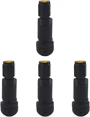 4X Bolt in Tire Valve Stem Cap Prevent Tire Blowouts Replacing Easy to Install Tubeless Valve Stem with Dust Cap, Black