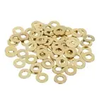 70Pcs Brass Flat Washer, M4 4 x 9 x 0.8mm Fenders Washers Assortment