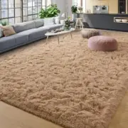 Area Rugs for Living Room, Ultra Soft Fluffy Bedroom Rug, 9x12 Feet Beige