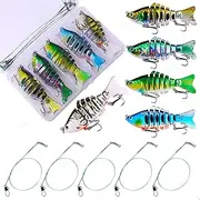 Swim Baits for Bass Fishing - 3D Propeller Dynamic Lifelike Glide Bait,Fish Equipment for Trolling Boat Deep Sea Crappie Walleye Pike Musky Fly Fish Gear