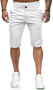 [ALLABREVE] Mens Chinos Flat Front Golf Short Work Dress Short Summer Beach Shorts Pants