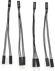 E-outstanding 4PCS 2 Pins Single Female to Dual Male Jumper Splitter for PC Motherboard Power Light-Emitting Diode Switch Reset HDD Hard Drive