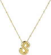 [Anasantiagoana] Gold Bubble Necklace for Women Personalized Initial Jewellry