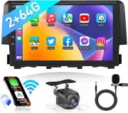 FOR Honda Civic 2016-21 Radio Stereo 9" TScrn CarPlay Android Auto BT WiFi