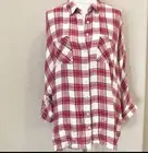 Riley & James Red/White Plaid Top /Tunic Size 22/24 Plus size NEW/Pockets