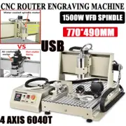 4Axis Engraver CNC6040 Router Milling/Carving Woodworking Machine 1.5KW VFD+USB