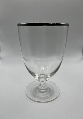 Libbey Silver Rim Wine Glass H-5", T-3 1/8" Clear, set of 4, 10.5 oz