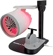 Jet Aircraft Turbofan Engine Shape Creative Fan 3D Printing Desktop Decoration Gift Adjustable Speed Push Rod Equipped with Humidifying Spray (Red)