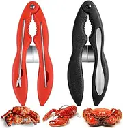 Vodolo Crab Leg Crackers and Tools,2PCS Multifunctional Lobster Crackers and Picks Set Portable Shellfish Crab Claw Cracker Stainless Steel Seafood Crackers & Forks