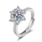 Veile Studios Mozambique 925 Sterling Silver Ring With Snowflake Design Rings