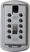 Kidde AccessPoint 001170 KeySafe Original Slimline Push Button Combination Permanent Key Lock Box, 2-Key, Titanium Gray