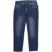 True Religion Geno Big T Flap Mens Relaxed Slim Fit Jeans (34x30, Blustery Wash)