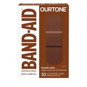 Band-Aid Brand Ourtone Flexible Fabric Adhesive Bandages, Flexible Protection...