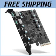 Compact PCIe USB Expansion Card with 3 USB Type-C & 2 Type-A Ports for Fast Data