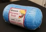 New Vintage Bonnie Macrame Braid Craft Cord 6MM 100 Yards Light Blue