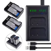 2 Battery +LCD DUAL Charger for Pentax D-Li90 K-3 K3 K3II K5II K7 K-7 645D 645Z