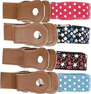 [WATIIFUFU] Elastic Waist Belts for Children 4 Pack by Stretchy Belts for Boys Girls Kids Elastic Belts Snap Closure