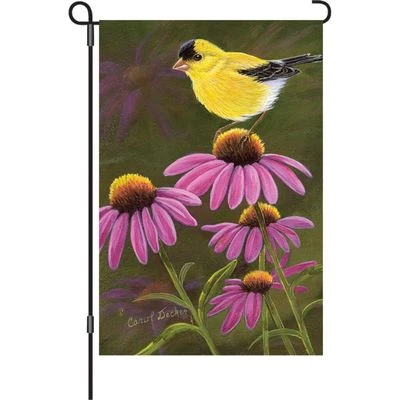 Goldfinch on Cone (12" x 18" Approx) Garden Flag..5... PR 56151
