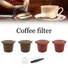 4pcs Refillable Reusable Coffee Filter Capsules Pods Best For Nespresso H4L3