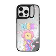 iPhone 16 Pro Max Mirror Ring Stand Case MagSafe Compatible Meh Melting Face Emoji