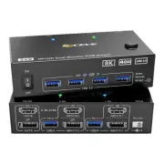 HDMI Dual Monitor KVM Switch 2 Monitors 2 Computers 4K@144Hz USB 3.0 Switches