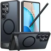 Torras Galaxy S25 Ultra 5G Pstand Case - Black MagSafe Compatible - Built-in Versatile Seamless Stand [X00FX2162]