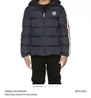 Authentic MONCLER ENFANT Kids Navy Down Chrale Jacket Size 5A $1,115