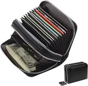 [traderplus] Women's RFID Blocking Leather Zipper Wallet Purse Credit Card Case Holder