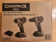 Construx PRO 20V Brushless Drill & Brushless Impact Driver Combo Kit