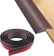 Floor Rubber Transition Strip Self Adhesive Carpet to Tile Transition Strip Edging Trim Strip for Threshold Transitions with a Height Less Than 5 mm/0.2in (Coffee, 16.4FT)