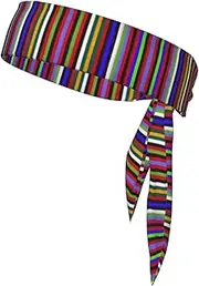 Colored Stripes Sports Strap Double-Sided Headscarf Men's Bow Tie Sports Headscarf Running Yoga Exercise Headband