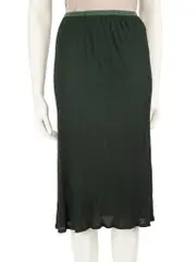 Green Elasticated Knee-length Skirt