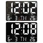 Digital Alarm Clock Boarderless Wall-mounted Clock 4 Gear Dimmable for Bedroom H