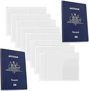 [Heeke] 8 PCS Clear Passport Cover - Travel Holder Case Australia Waterproof Transparent Protector Travel Holder Organizer Protector for Passport, ID and Credit Cards