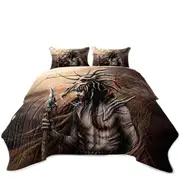 Cool Fantasy Art Brave Man the Hunter Coverlet